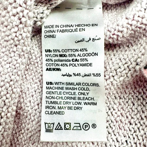 Chico's Blush Pink Paisley Sweater Sz 3 (XL) 3/4 Roll Tab Sleeve Romantic Cotton - Picture 8 of 12